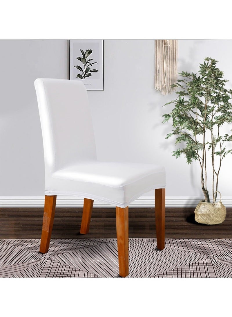 DUNISO Waterproof Dining Chair Slipcovers, Non Slip Stretch Dining Chair Protector Cover,Removable, Available All Seasons,for Kitchen, Hotel, Restaurant,Banquet（White) - Image 2